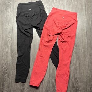 Lululemon Ribbed Align Leggins V Waist High Rise (2 Pair) Size 2‎ Gym Yoga